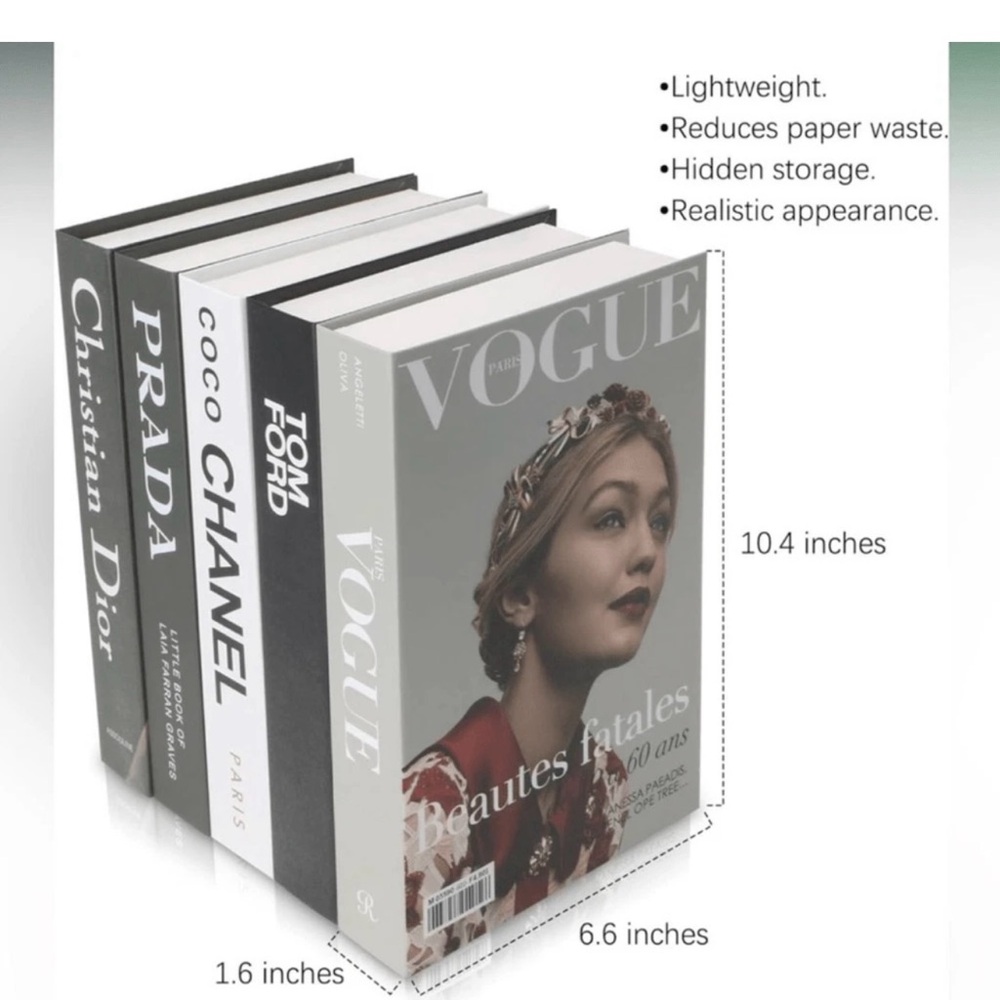 Set Of 5 Decorative Designer Fake Coffee Table Books /Boxes Gift Boxes